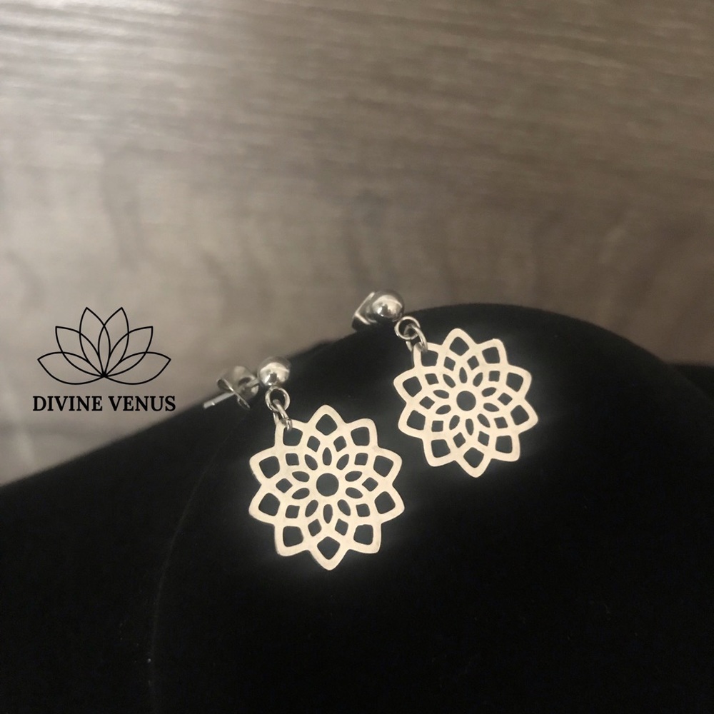 Lotus Stainless Steel Earrings